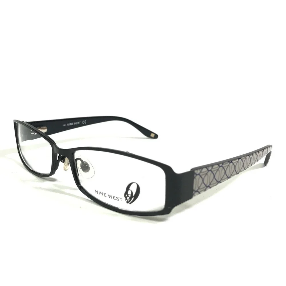 Nine West Eyeglasses Frames NW415 0003 Black Grey Rectangular 51-16-130